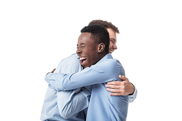 2 men hugging